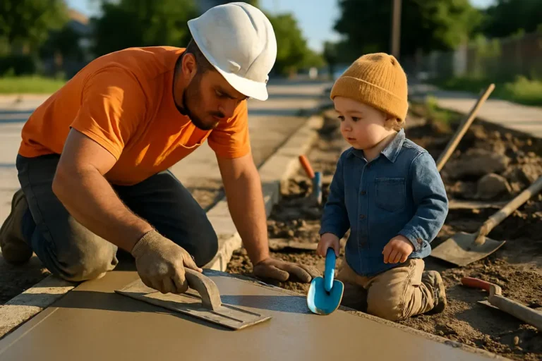 Bunker Hill Sidewalks beside a residential street after concrete repair
